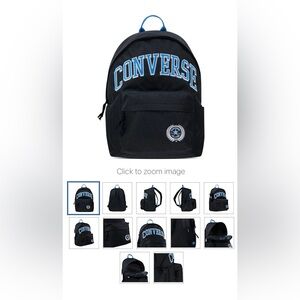 (NEW) Converse Varsity Backpack/Bookbag with Padded Laptop Pocket, Black